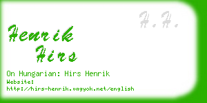 henrik hirs business card